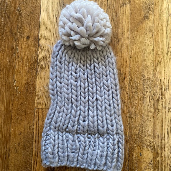 Grey Knit Pom Beanie - Picture 3 of 3